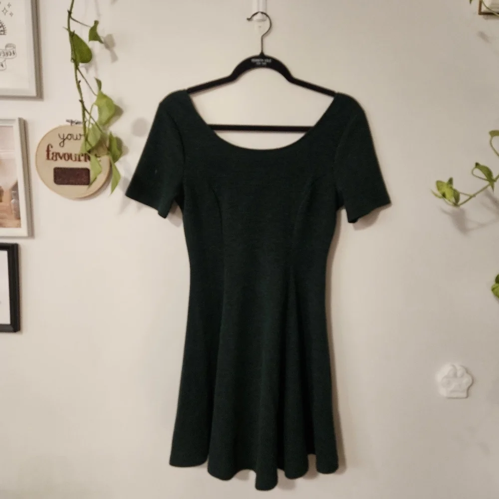 Everly Dark Green Mini Dress - Picture 1 of 4